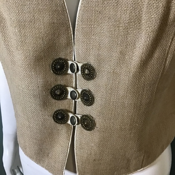 Canvas burlap women's vest - Picture 2 of 5